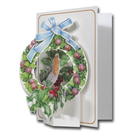 Robin in Wreath - Pictoria Press 3D Pop Up Christmas Greeting Card