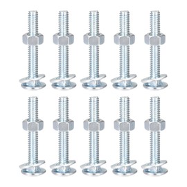 uxcell 1/4-20 x 1-3/4" Square Neck Carriage Bolts with Nuts & Washers, Carbon Steel Coach Bolt Screws 10 Set
