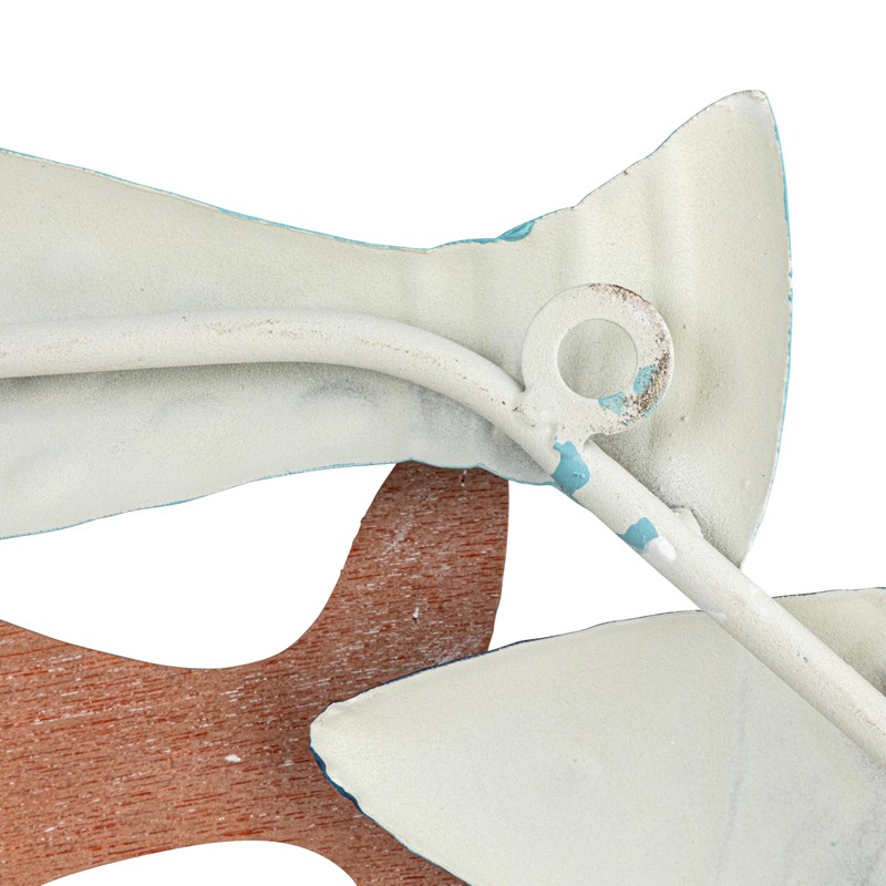 Creative Co-op Wood School of Fish Wall Décor, Distressed Blue