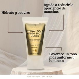 Nuestra Tierra Cosmética Eternal Gold Hands Spots Eraser, Crema de Manos Anti-Manchas y Anti-Edad, 35ml
