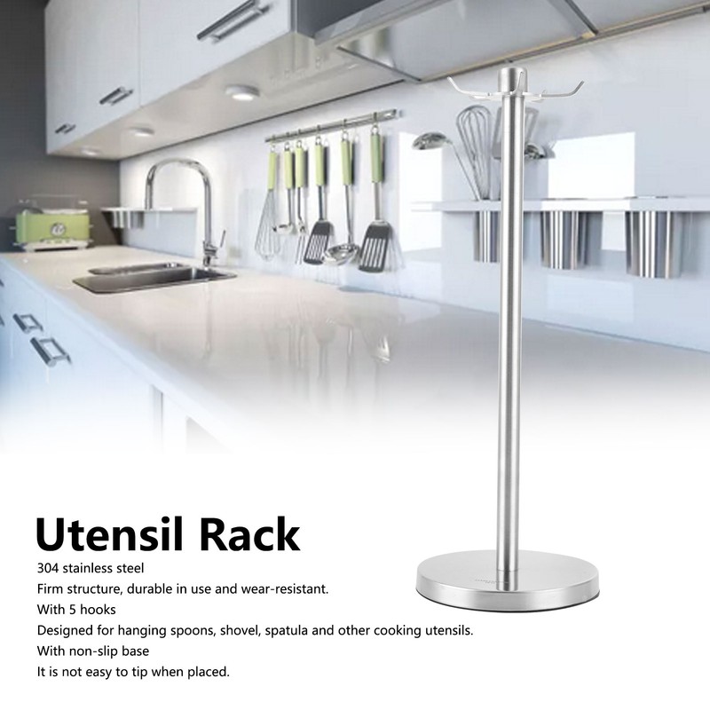 360 Degree Rotating Utensil Rack Spatula Spoon Soup Ladle Holder