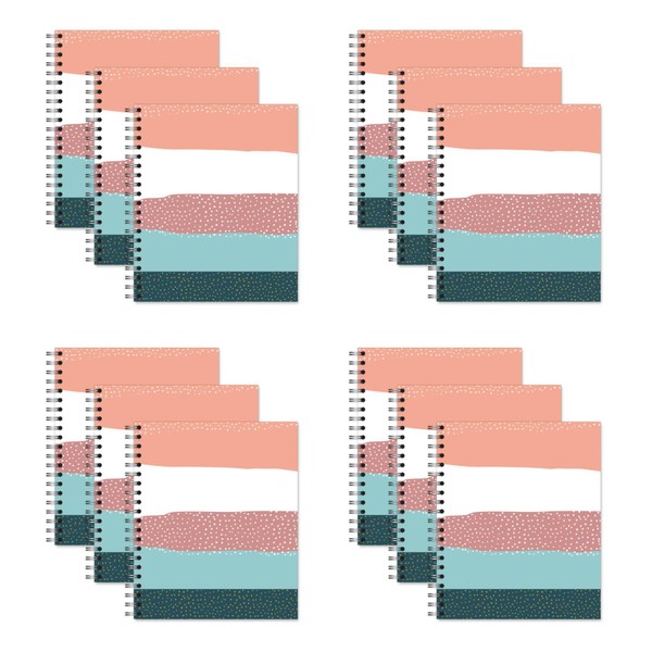 New Leaf Paper Large Spiral Bound Designer Notebooks, Bulk Pack
