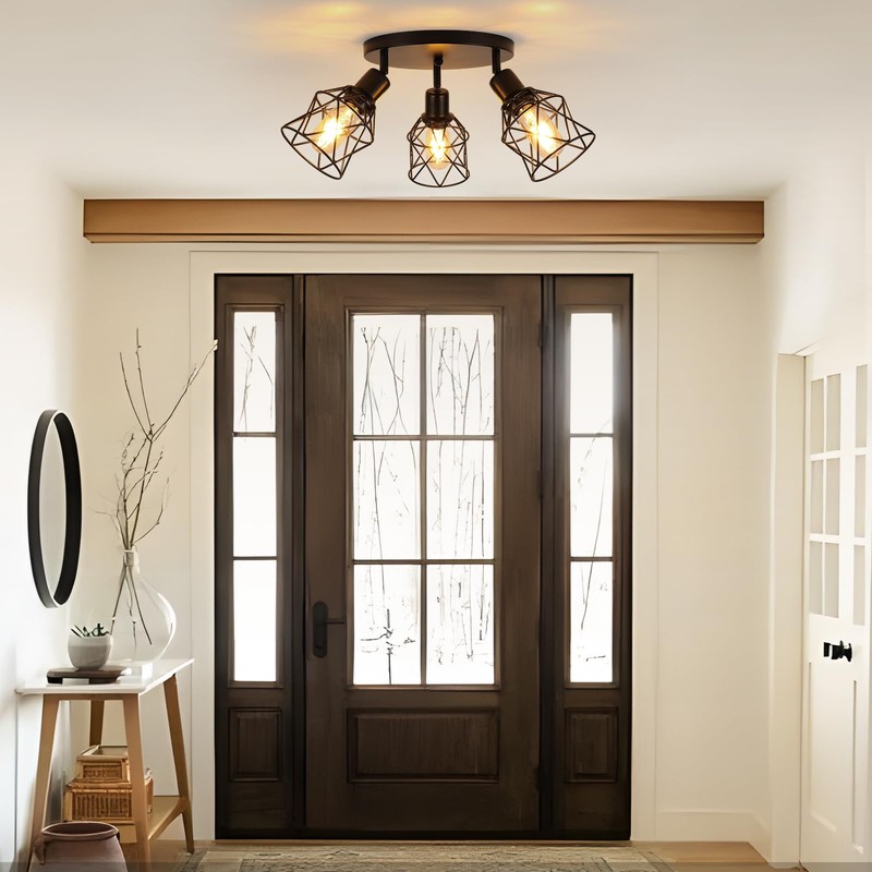 WILON Kitchen Light Fixtures Ceiling Mount, Black Ceiling Light Fixtures