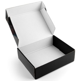 Golden State Art, 10x8x3 Black Mailing Box, 26 Packs Sturdy Gift Box Mailers Small Business, Shipping Supplies Cardboard Corrugated Packing