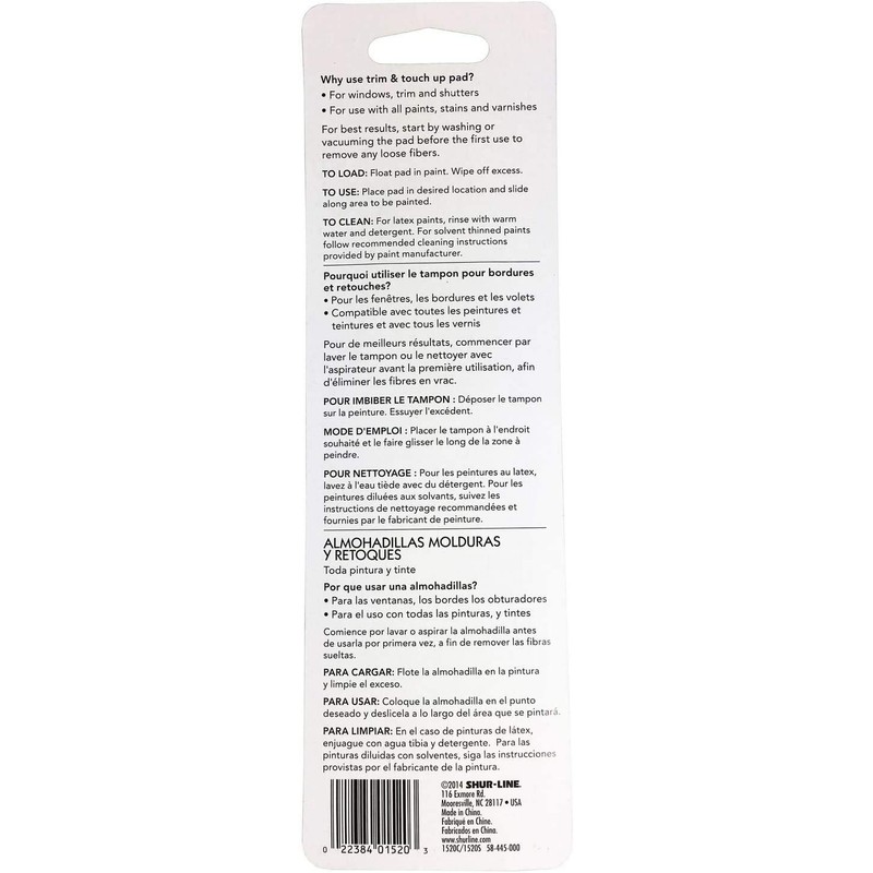 SHUR-LINE 1-1/2-Inch Trim and Touch-Up Pad, 1.5 inches (Four Pack)