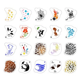 Depvision Reusable Face Paint Stencils 20 Pieces Small Kids Face Painting Stencils for Eyes,Cheeks