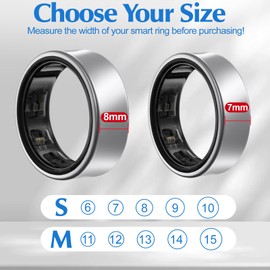 Hexasider 6 Pack Smart Ring Cover Fits 7mm and 8mm Ring Smart, Anti-Scratch Silicone Case for Working Out Gym Smart Rings Protector for Women Men (S+8mm)