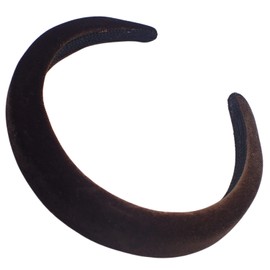 Topkids Accessories Velvet Padded Headband Women Girls 90s 80s 70s 60s Wedding Hen Night Bridal Party Adult Wonderland Thick Wide Hard (2.5 cm Brown)
