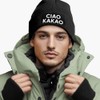 MoonWorks® Herren Beanie mit Patch Strickmütze mit Spruch Aufdruck Lustig