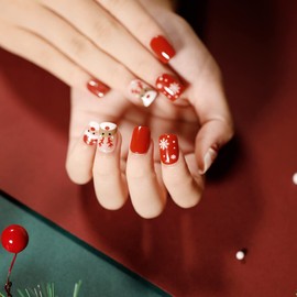 Christmas Festive Press On Nails, Assorted Designs and Colors