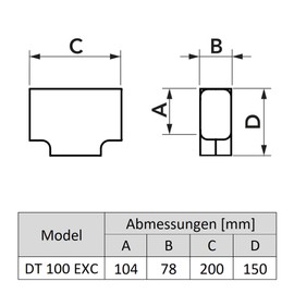 T Connector DT 100 EXC for Duct Cable Duct Air Conditioning Brown