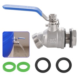 LUOFANT High Flow Rain Barrel Spigot, Lead-free，304 Stainless Steel Faucet Kit for Plastic and Other Top Open Barrel, Quarter Turn Spigot