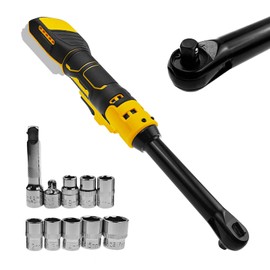SYWAN 3/8" Cordless Ratchet Wrench Compatible with DEWALT 20V Series Battery Electric Ratchet 600RPM, 3/8" to 1/4" Adapter, 8 Sockets, 3" Extension Bar, Power Electric Ratchet Tool Kit, Tool Only