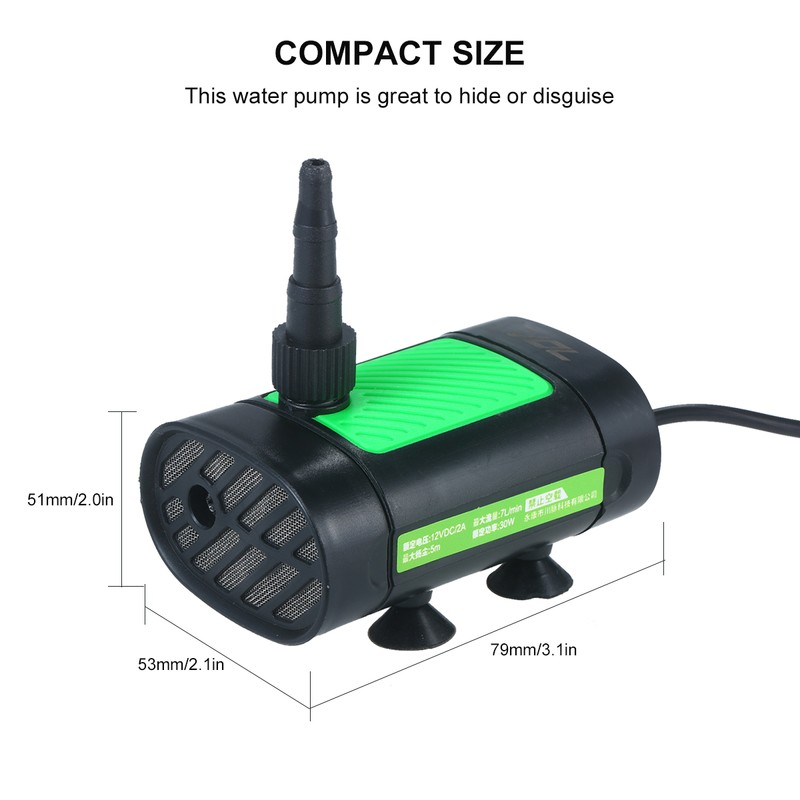 12V DC Brushless Submersible Water Pump 30W Ultra Quiet Fountain