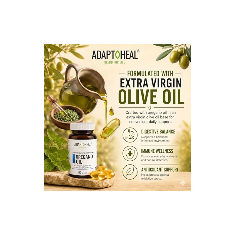 Adaptoheal Aceite de Or?gano, 60 C?psulas Blandas: Suplemento de Apoyo