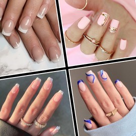 LuckyAttic 600pc Medium Square Nail Tips Clear Press on Nails Medium Fake Nails Square Gel x Nail Tips Full Cover False Artificial Fingernail Short Soft Gel Nail Tip for Gel X Acrylic Nail Extension