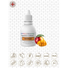 Sugarflair 100% Natural Flavour Estratto di Mango - Aromi Naturale per Torte, Cupcake, Glasse, Pasticcini e Dessert, Aroma Alimentare - Aroma Natural, Kosher - 30 ml