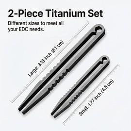 2 pinzas de titanio portátiles de aleación de titanio EDC pinzas de supervivencia para recoger pinzas de supervivencia para acampar al aire libre, accesorios de viaje, mini herramienta de precisión de