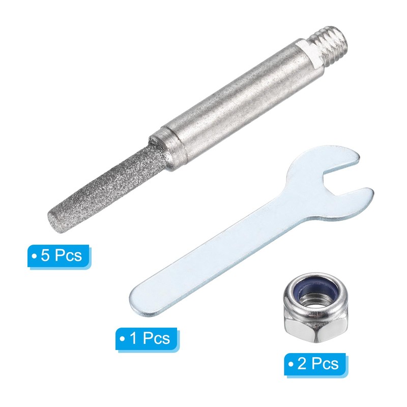 PATIKIL 5pcs 4mm Diamond Chainsaw Sharpener Grinding Polishing File Tool