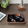 DSHOM Walnut Solid Wood Square Jewelry Display Valet Tray Dish