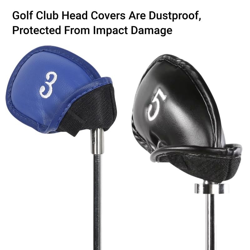 12 PCS Waterproof PU Leather Head Cover Golf Iron Club