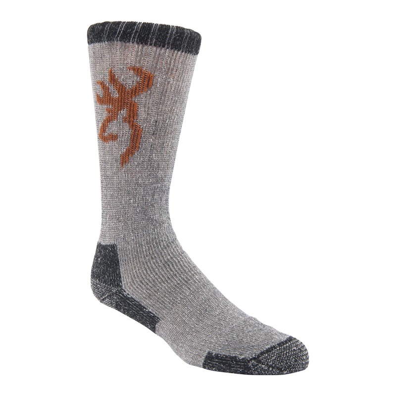 Browning Men's Wool Buckmark Socks, 2 Pairs Wool Blend Outdoor