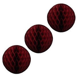 3-pack 5 Inch Honeycomb Tissue Paper Balls (Maroon)