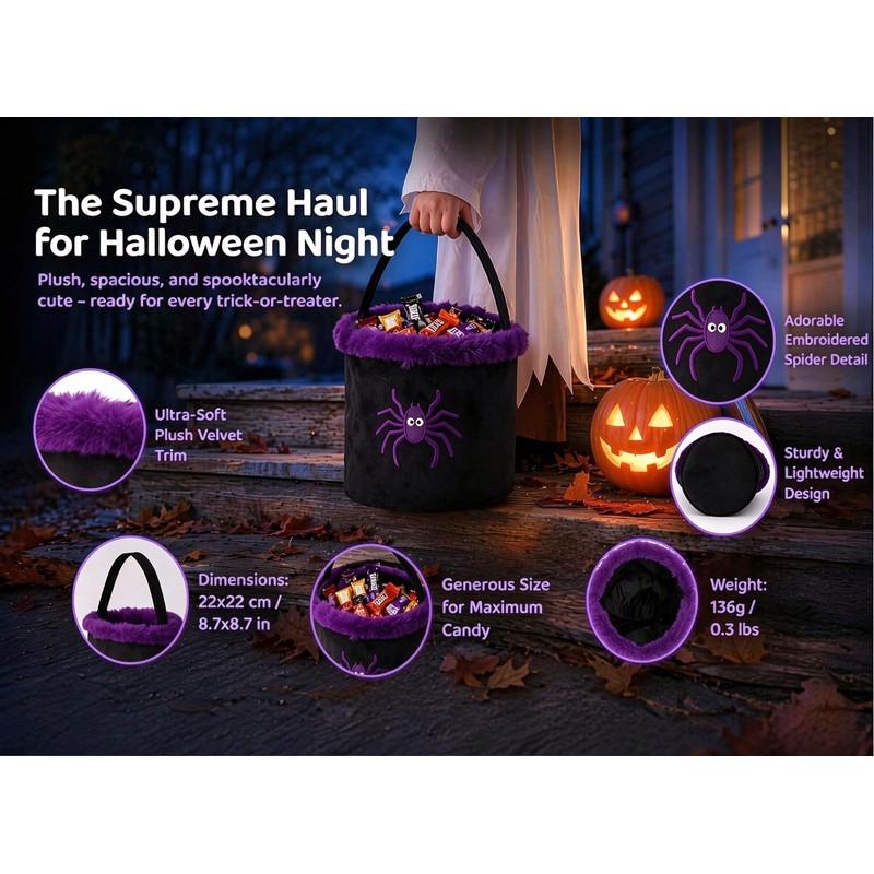 Halloween Trick or Treat Basket, Black