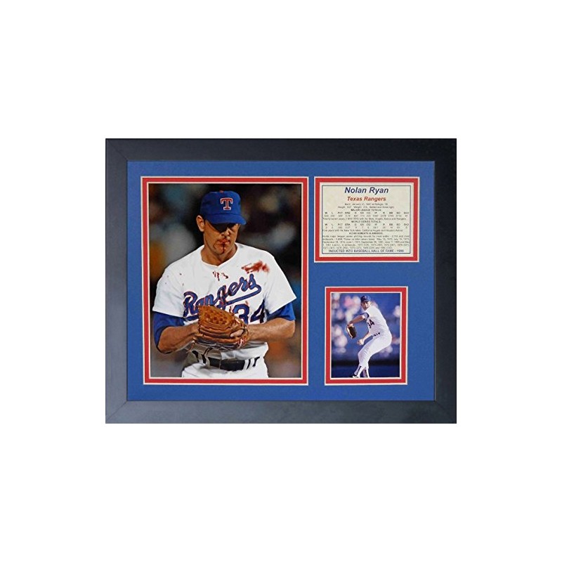 Legends Never Die Nolan Ryan Bloody Lip Framed Photo Collage,