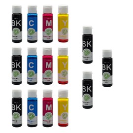 Canon Compatible Ink Refill (BK/C/M/Y), BC-310/311, BC-340/341, BC-345/346, BC-360/361, BC-365, BC-366, Set of 4 Colors, 3 Sets + 3 Black (Total 15 Bottles), 1.0 fl oz (30 ml) Each with Appliance /