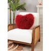 SARO LIFESTYLE Cozy Love Heart-Shaped Mongolian Lamb Fur Poly Filled