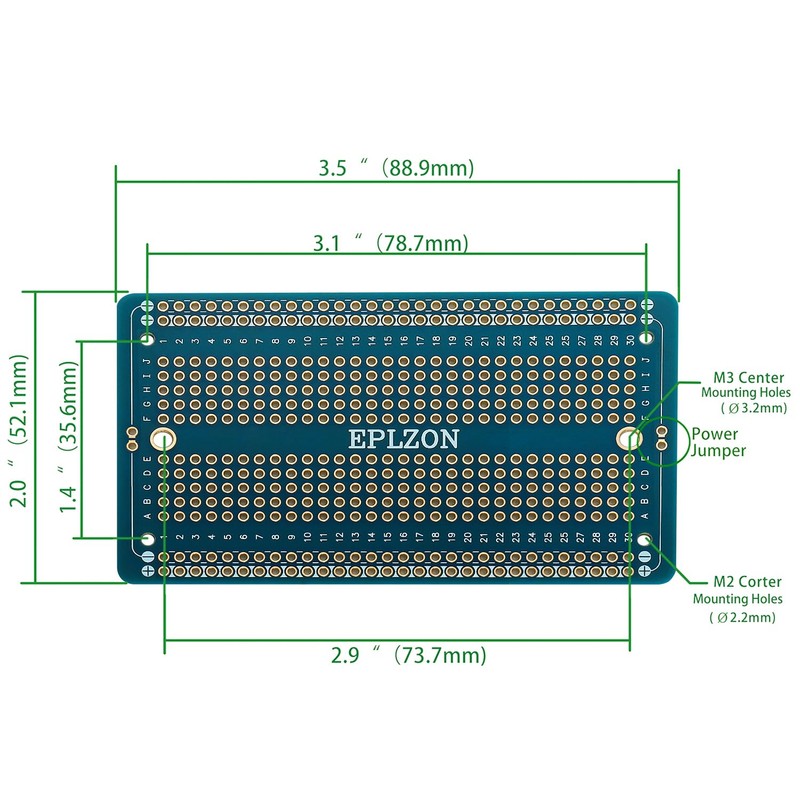 EPLZON Plated PCB Solder-able Breadboard for Electronics Projects Compatible with