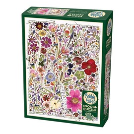 Cobble Hill 1000 Piece Puzzle Flower Press: Spring-Sample Poster Included