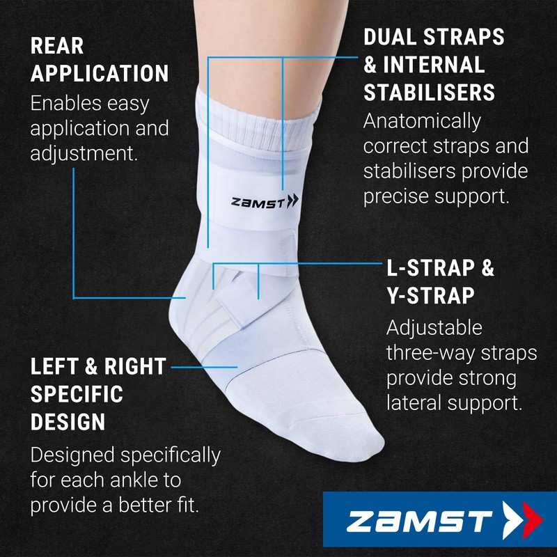 Zamst A1 White Ankle Brace for Sports - Breathable Sports