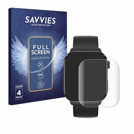 Savvies Pack of 4 Full Screen Protectors for Ice-Watch Smart 3.0 1.78 Inch Full Cover Screen Protector [3D Curved, Transparent]