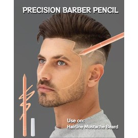 12 Pcs Barber Pencil for Lineup, White Nude Black Magic Beard Pen Hairline Pencils Barber Chalk Set with 2 Sharpener, Edge Hair Design Hairline Outliner Pencil & Beard Shaping Guide Pen for Men Makeup