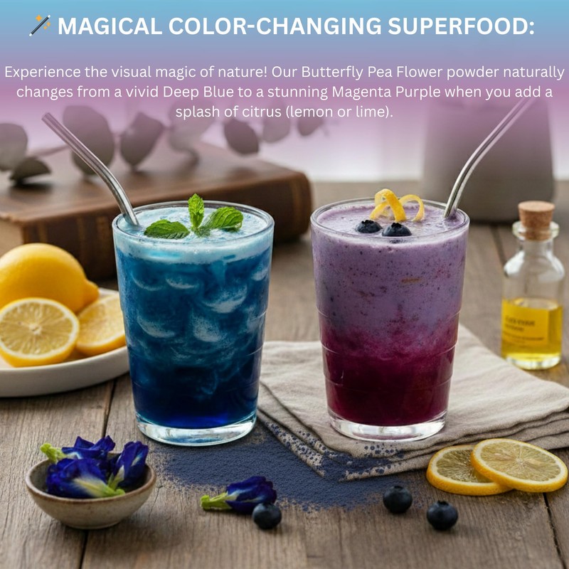 Butterfly Pea Flower Powder - Organic Blue Matcha Tea and