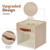 Roobyl Storage Cube Organizer with Clear Window, Linen Collapsible Storage