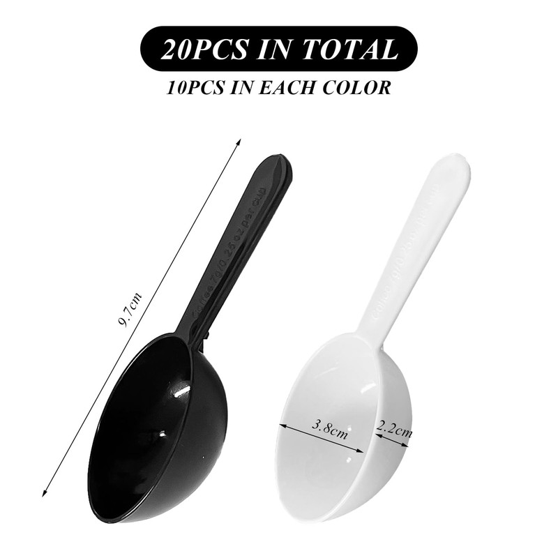 HINFHI 20 Pieces of Coffee Bean Plastic Measuring Spoon, 7g
