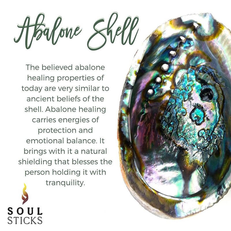 Soul Sticks Abalone Shell for Smudging 4–6" with Wooden Tripod