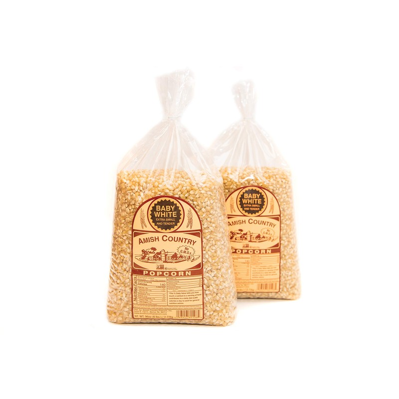 Amish Country Popcorn | 2-6 lb Bags | Baby White