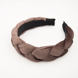 Dresyu Braided Headbands Velvet Headband for Women Soft Twisted Hair Hoop Non-Slip Wide Padded Hairband for Makeup, Washing Face, Daily Wear