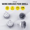 WENORA 4 Pcs Wire Cup Brush Set for Drill, 1/4
