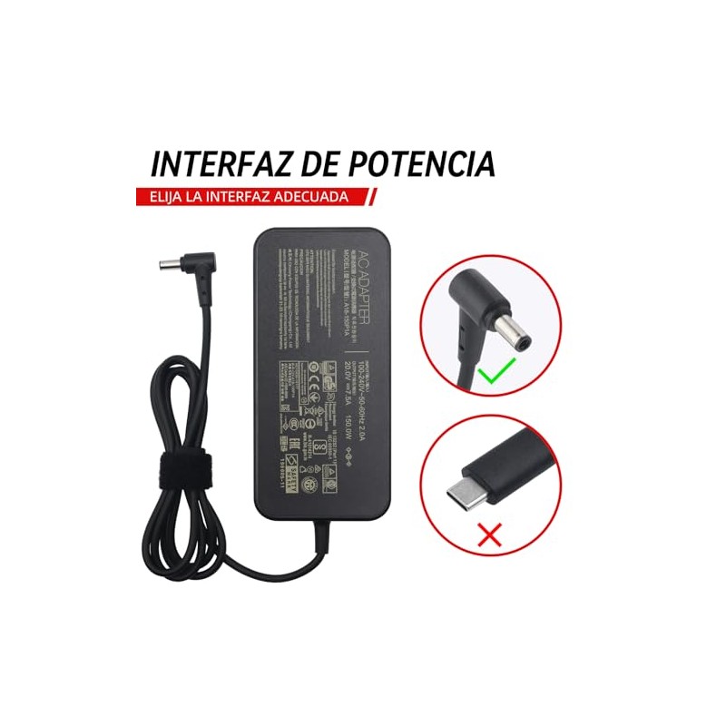 150W AC Cargador de Corriente para ASUS A18-150P1 A ADP-150CH