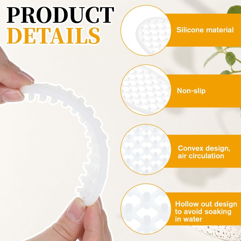 3 Pcs Silicone Soap Dish Self Draining Soap Holder with