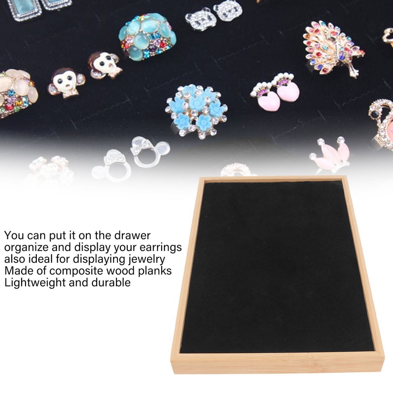 Ear Stud Tray Flannel Wood 216 Holes Lightweight Elegant Luxury