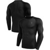 NELEUS Men's 3 Pack Compression Workout Long Sleeve Shirts,5030,Black,3XL