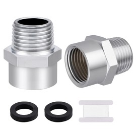 1/2" G (BSP) Female Thread to US 1/2" NPT Male Adapter Thread Brass Pipe Fitting, G Thread 1/2 BSP to NPT Adapter 1/2 Inch Converter Connector（2 Pack）