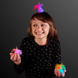 Light Up Funky Flashing Disco Ducks with Crazy Puffer Hair (Set of 24)