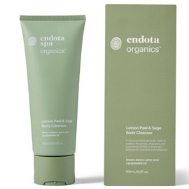 endota Organics Lemon Peel & Sage Body Cleanser 180 ml, an energising all-over body wash enriched with lemon peel and sage.